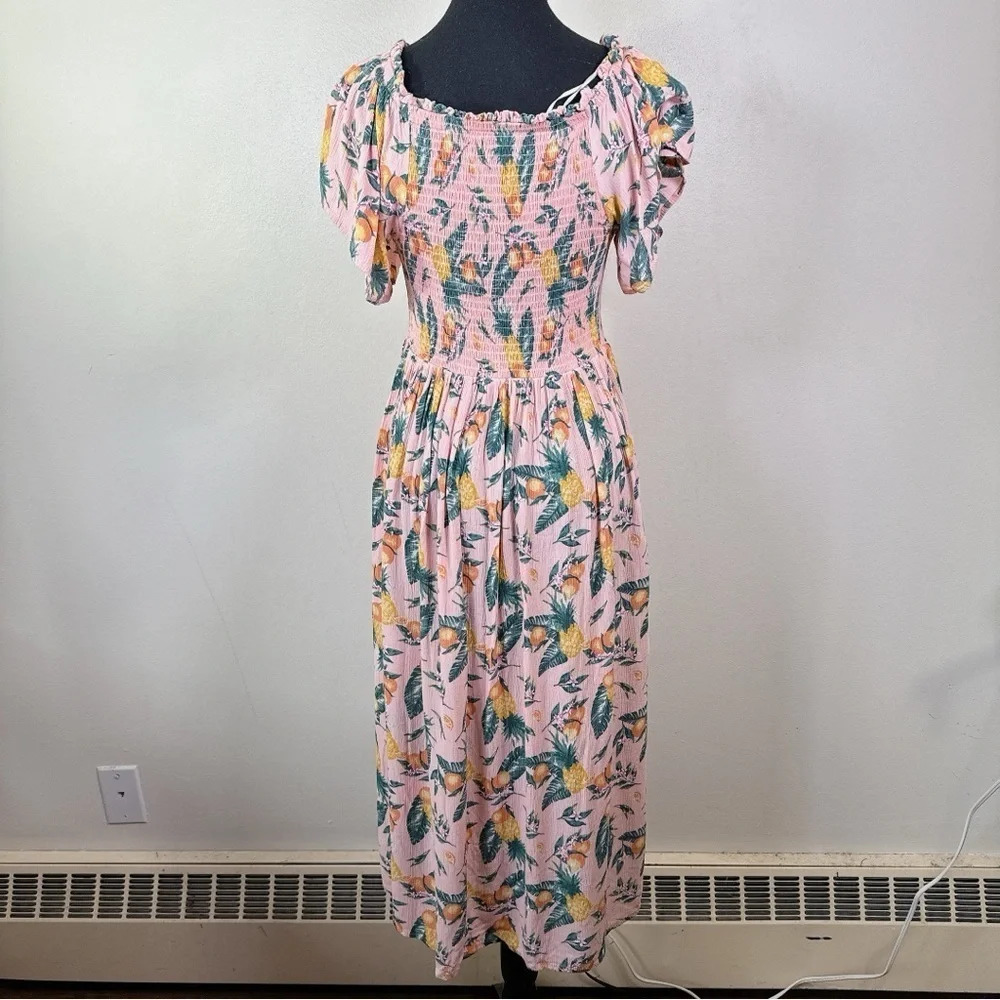 C&C California Womens Size Medium Floral Mock Summer Dress - Picture 3 of 14
